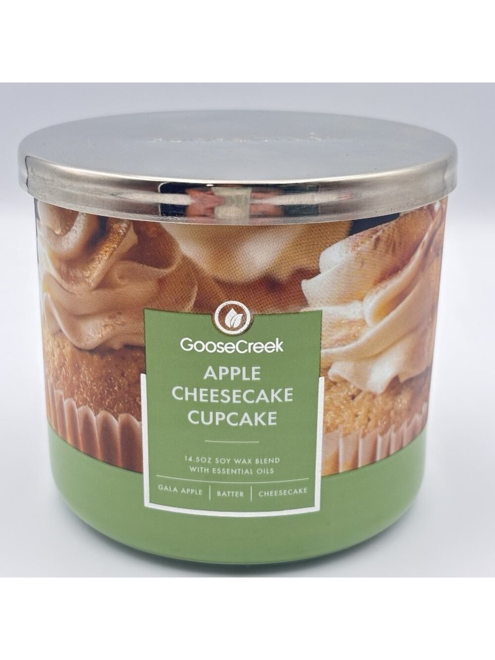 Goose Creek Apple Cheesecake Cupcake 3 Wick Jar Candle 14.5 oz Gourmand Bakery